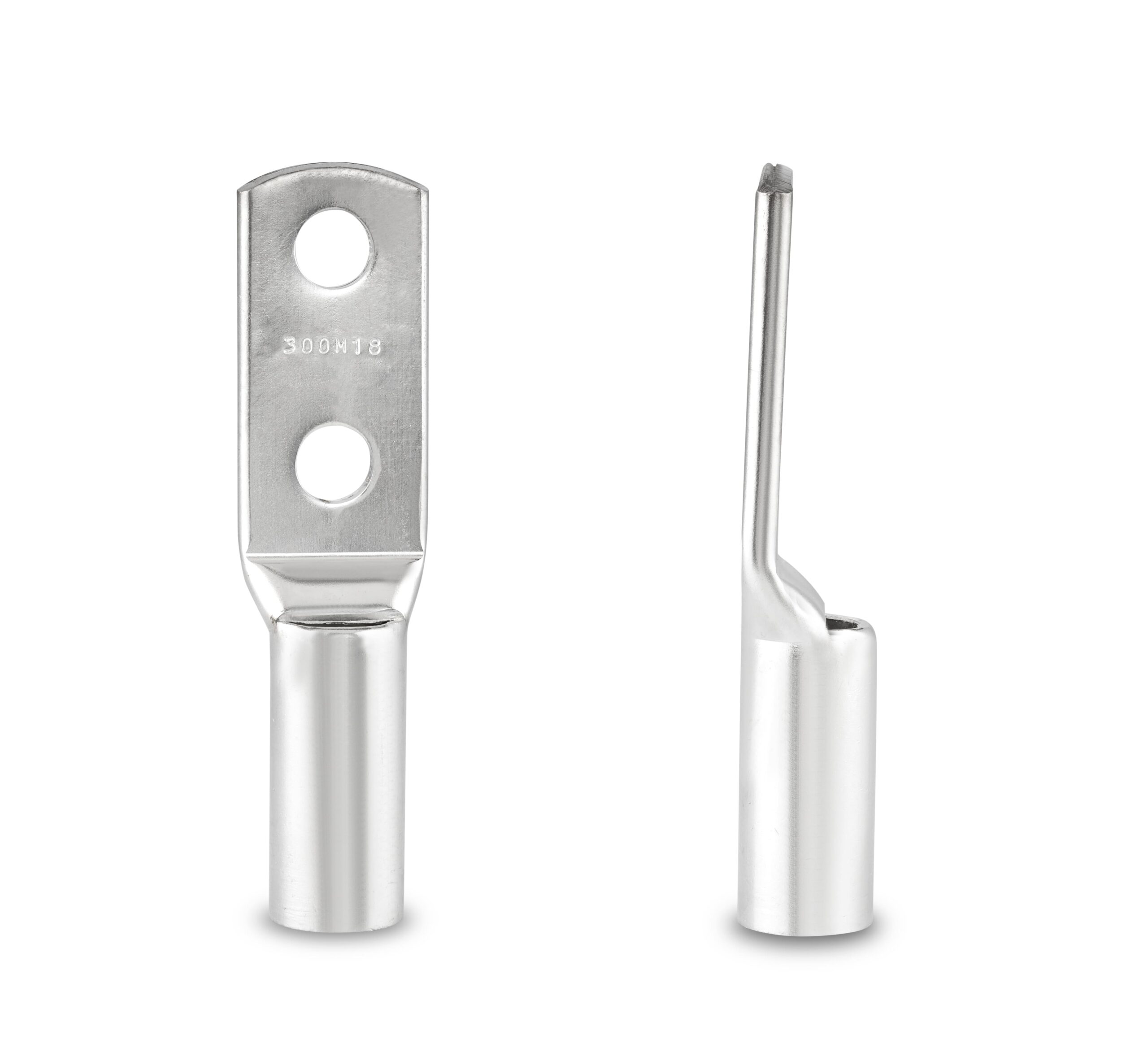 AWG Long Barrel Copper Two Hole Compression Lugs - Image 2